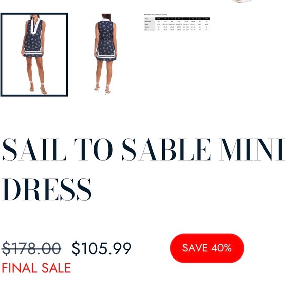 Sail to Sable Seashell Print Signature Mini Caftan Cotton Dress Mini Navy L NWT - Picture 11 of 13